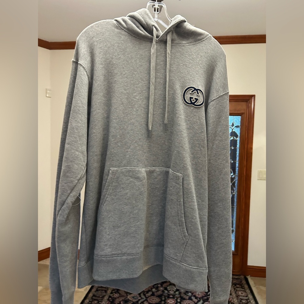 Men's Gucci interlocking G felted cotton jersey hoodie size XL made in Italy NWT